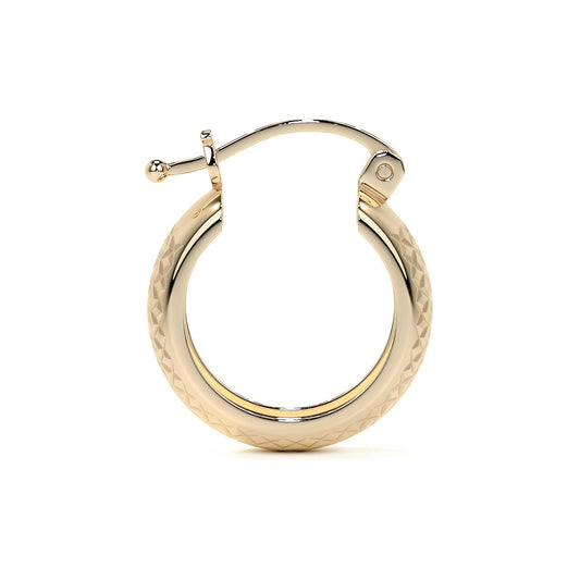 Arracada Diamantada Bangle De Oro 10k Estilo Panal, 6mm