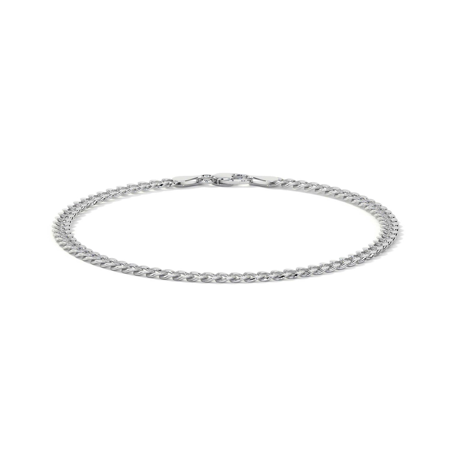 Pulsera De Plata 925 Barbarada 18cm Calibre 3.2mm Italiana