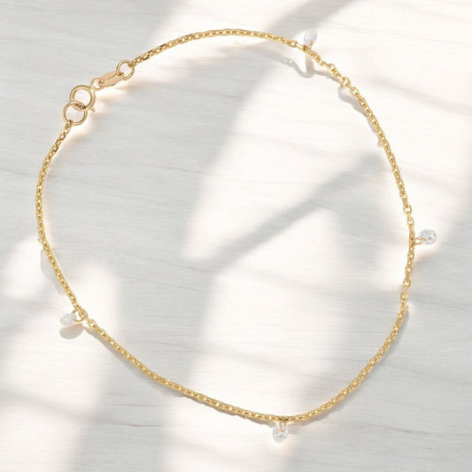 Pulsera Para Mujer De Oro De 14k Con Piedra De 18cm