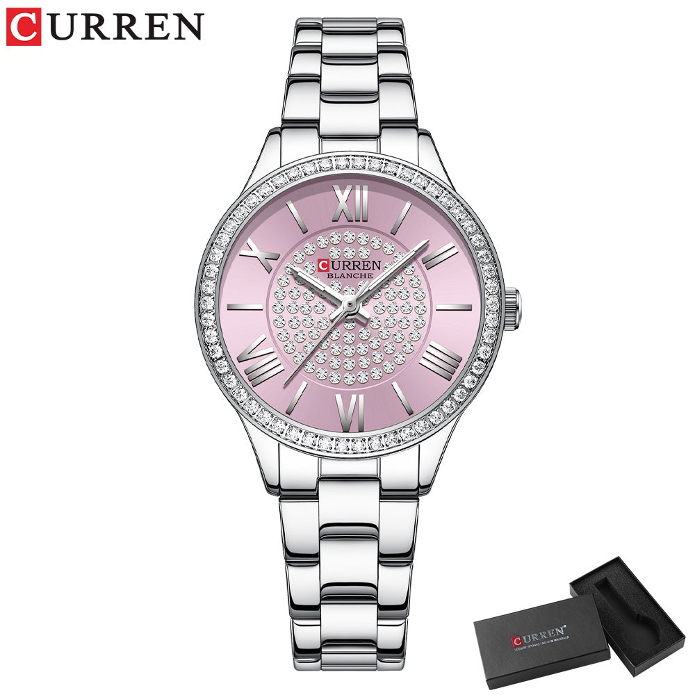 CURREN Relojes Para Mujer De La Marca Original Moda Casual Deportes Cuarzo Acero Inoxidable Impermeable 9084