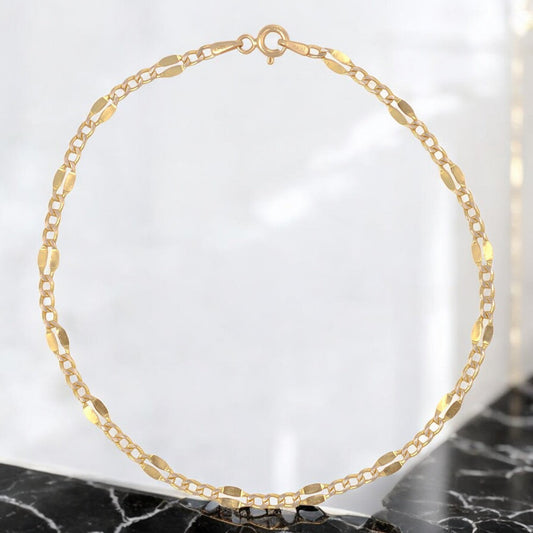 Pulsera Italiana 3x1 Serpentina De 10 Quilates 2.6mm, 21.5cm