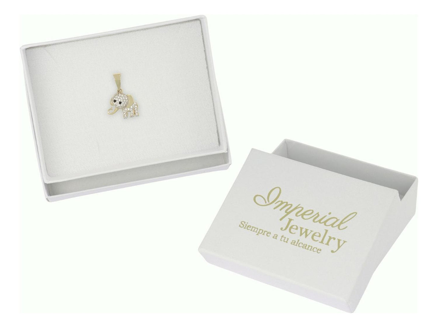 Dije De Elefante Con Zirconia En Oro De 10k 1.5 Grm