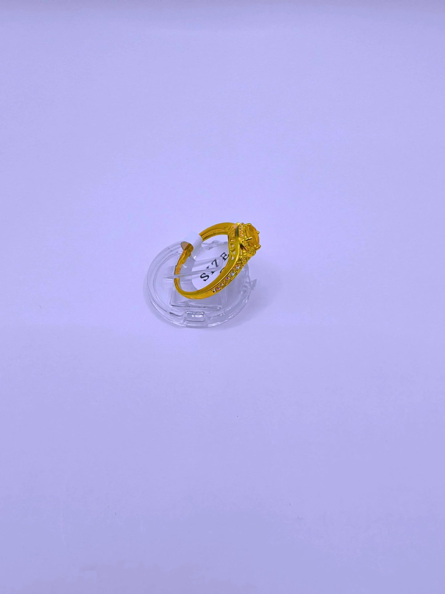 Anillo Plata Esterlina S925 Compromiso 2 Chapa Oro 14k Calenbi SR0017
