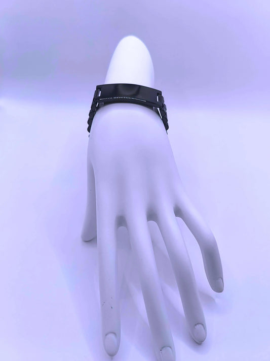 BB0024 - Pulsera Acero Inoxidable Broche Negro Unisex Calenbi