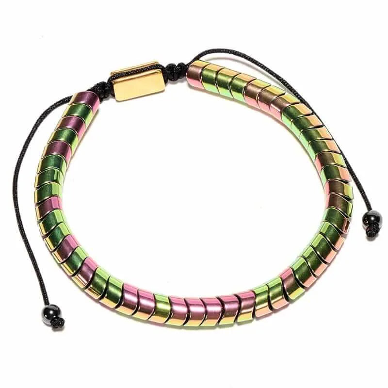 Pulsera Cobre Cuentas Colorido Ajustable Calenbi