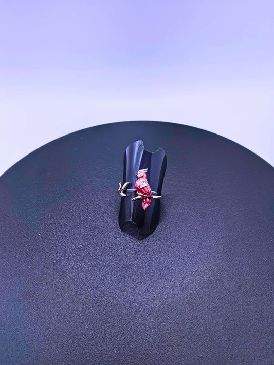 Anillo Plata Ley 925 Guacamaya Recina Epoxica Calenbi