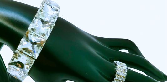 Brazalete y Anillo Cobre Elásticos Circonita Cubica Calenbi