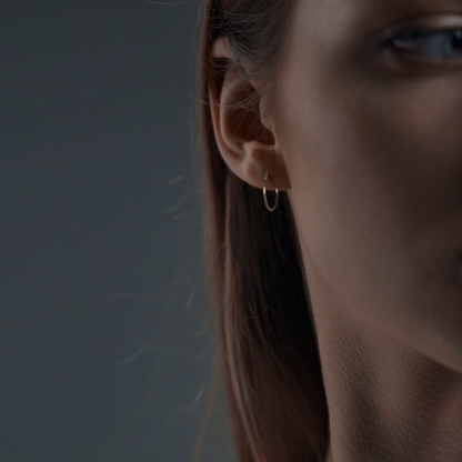 Arete Arracada Con Diamantado Cordon Blue De Oro