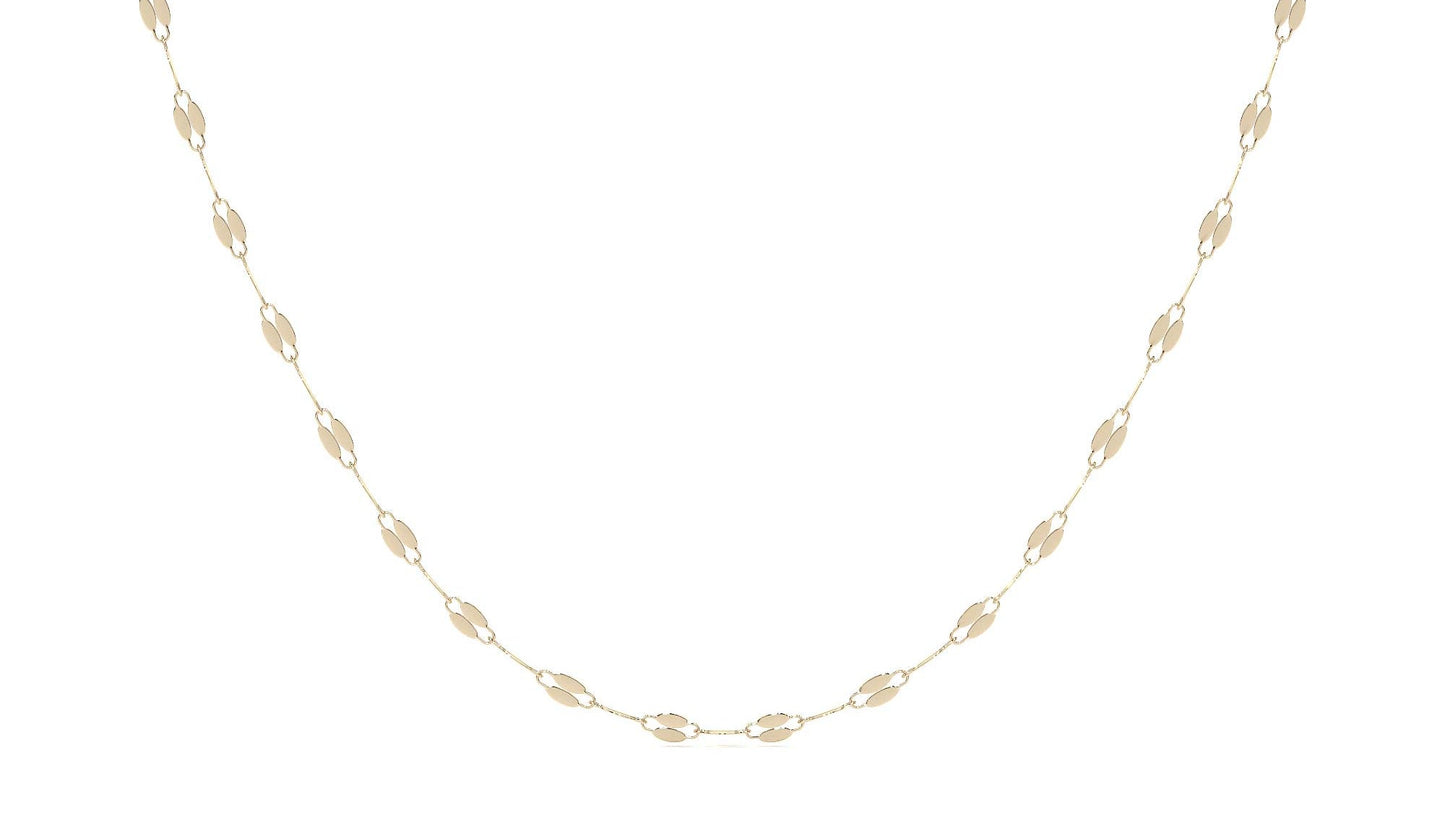 Cadena De Oro Italiano 14k, Estilo Grano De Café