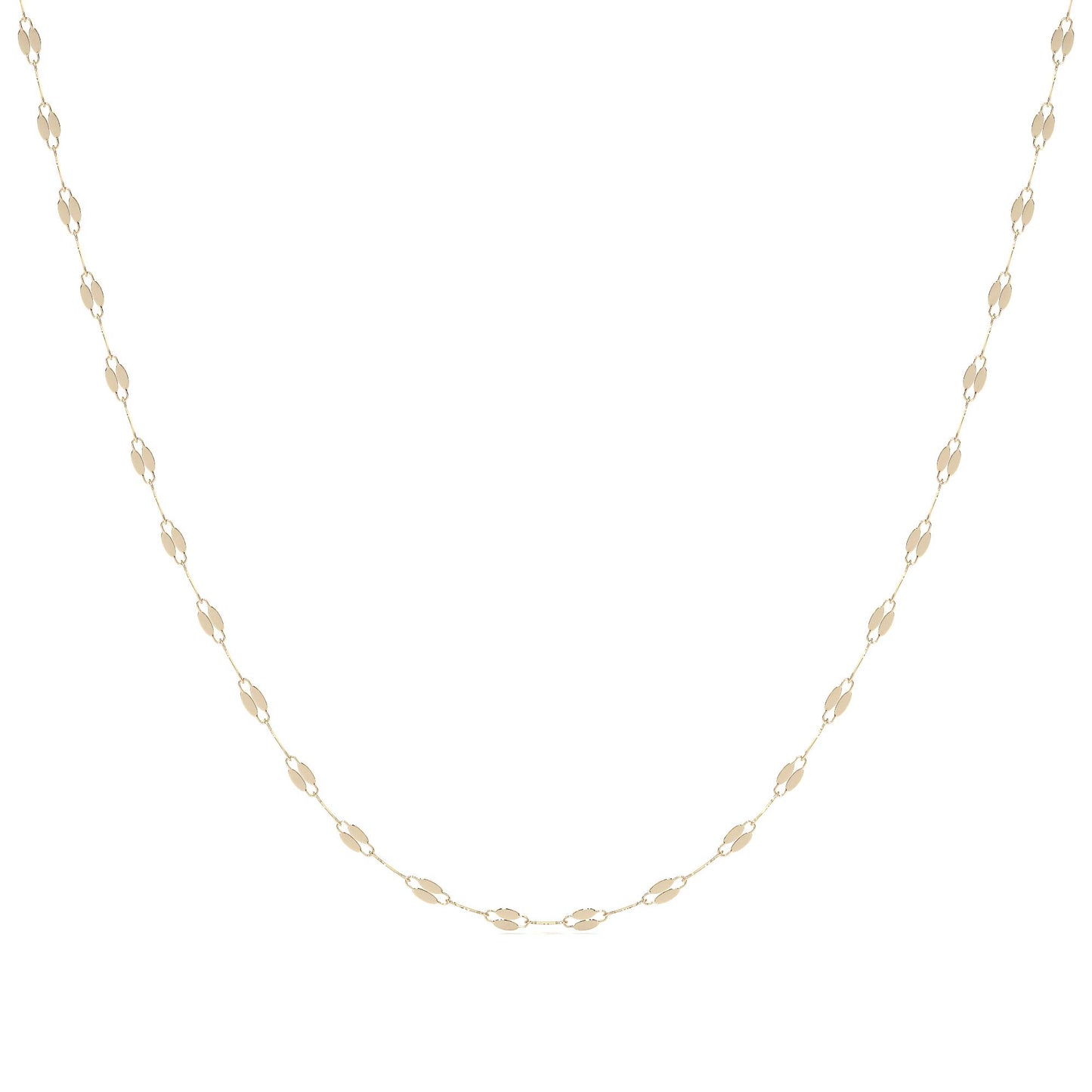 Cadena De Oro Italiano 14k, Estilo Grano De Café