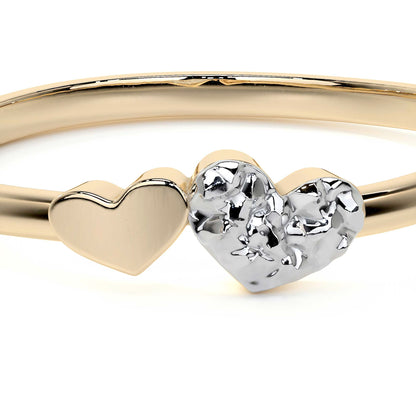 Anillo De Oro 14k Con Corazón Rodinado