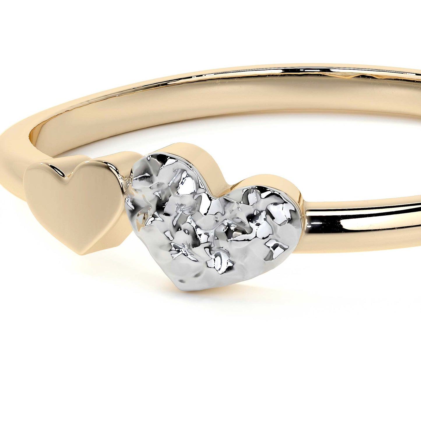 Anillo De Oro 14k Con Corazón Rodinado