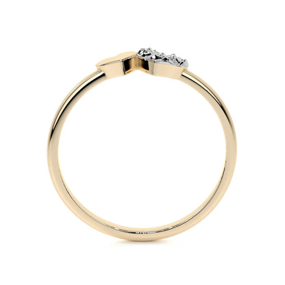 Anillo De Oro 14k Con Corazón Rodinado