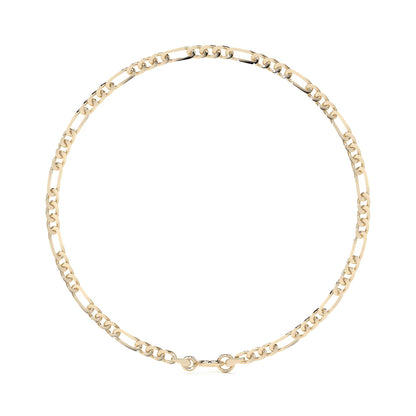 Pulsera Italiana Figaro 3x1 Hueca Calibre 2.6 mm