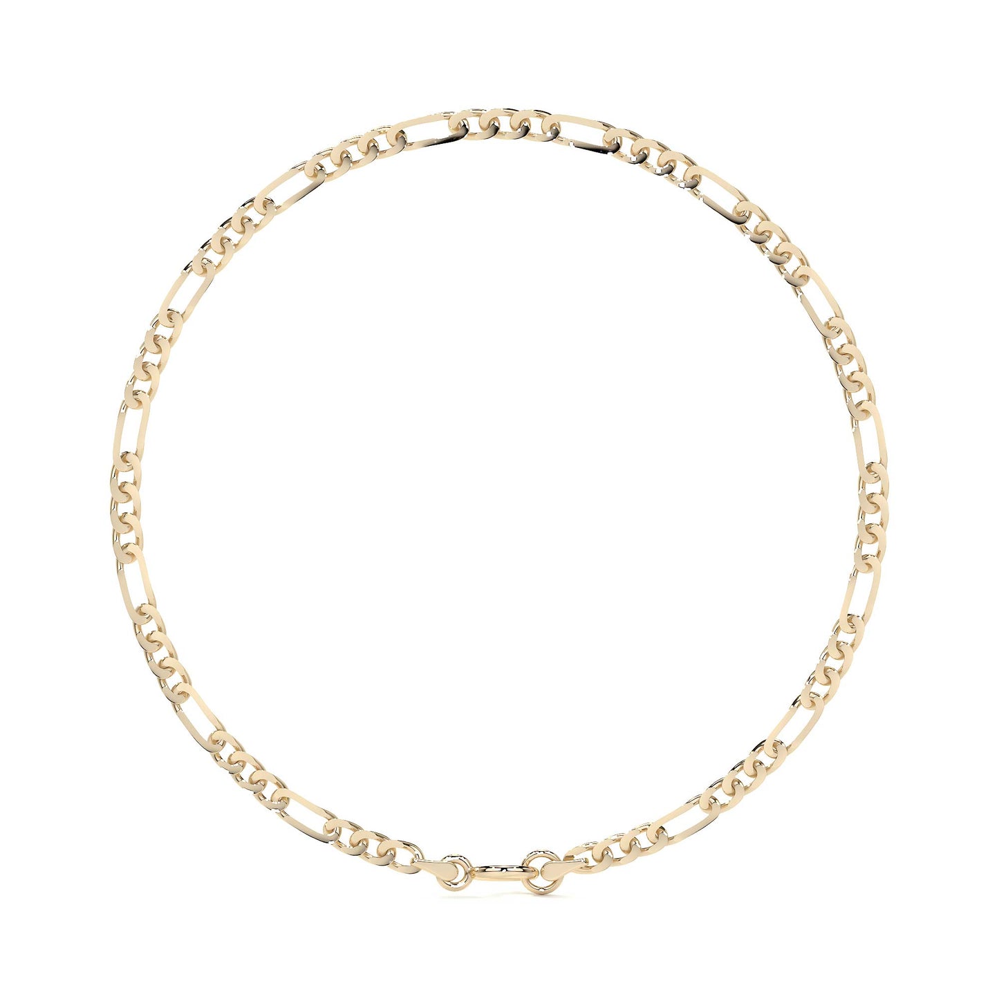 Pulsera Italiana Figaro Hueca De 10 Quilates 2.0mm