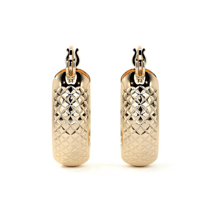 Arracada Diamantada Bangle De Oro 10k Estilo Panal, 6mm