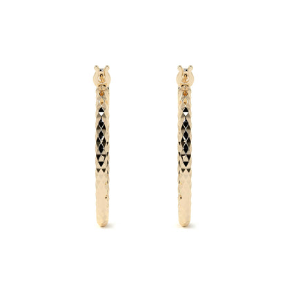 Arete Arracada Con Diamantado Estilo Panal De Oro 10k