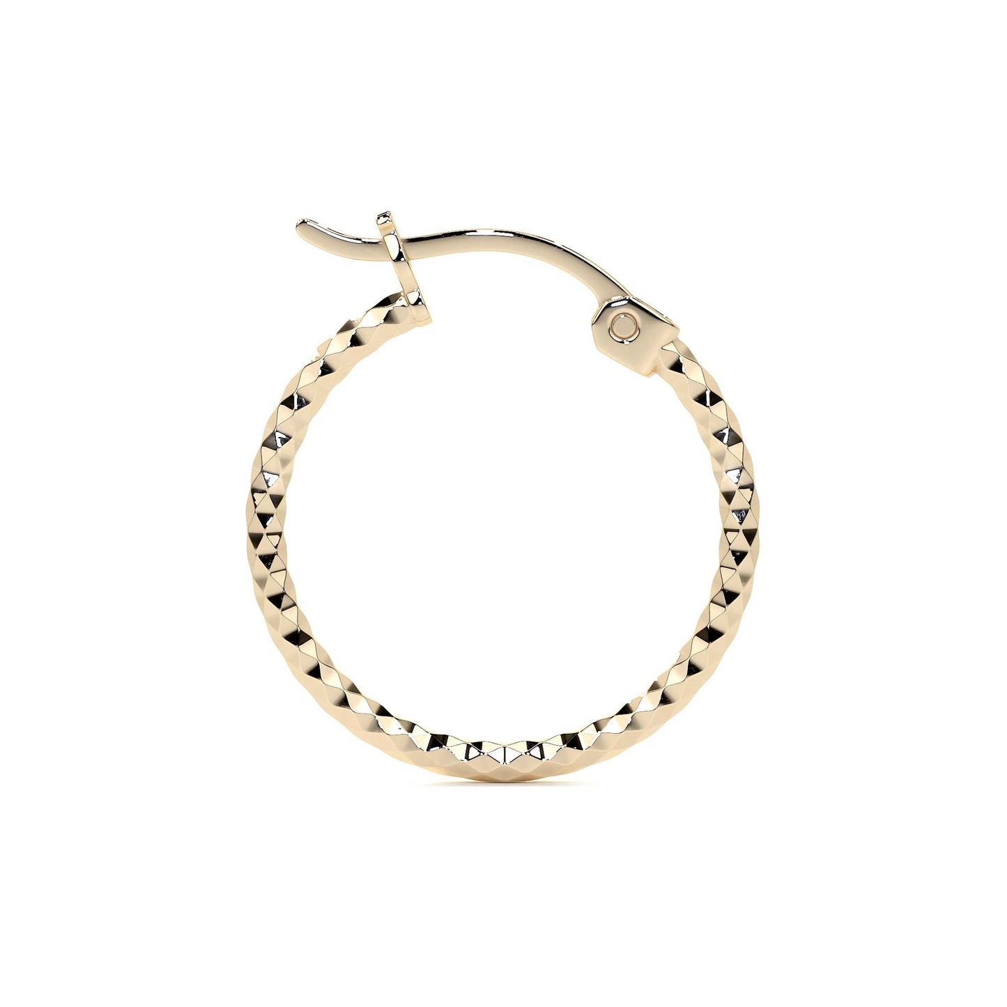 Arete Arracada De Oro 14k Con Diamantado Estilo Panal