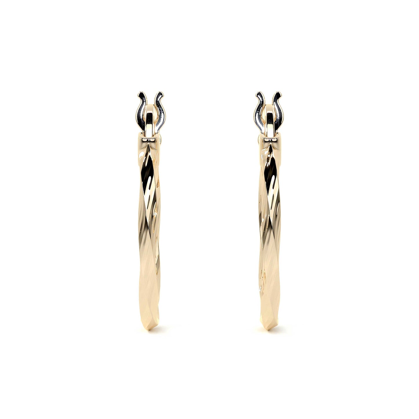 Arete Arracada De Oro De 10k Diamantada Estilo Torsal