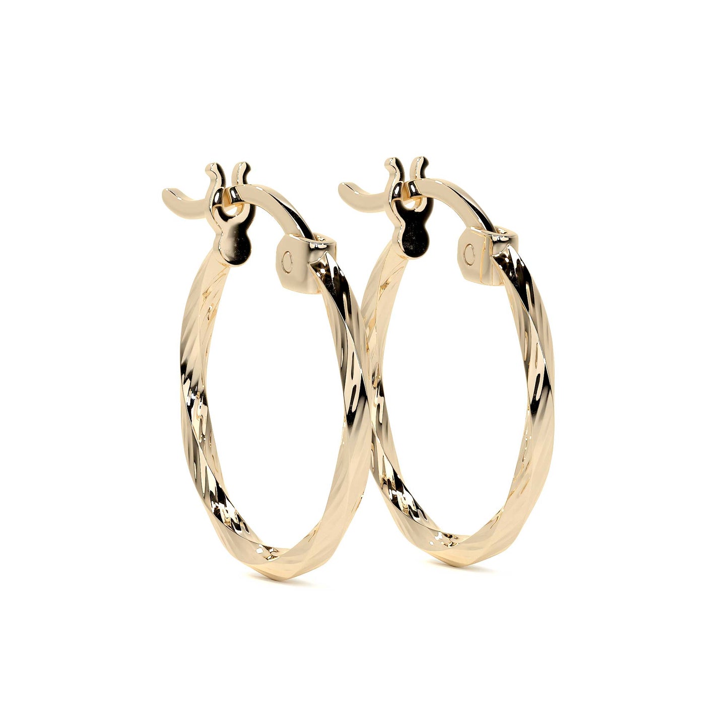 Arete Arracada De Oro De 14k Diamantada Estilo Torsal