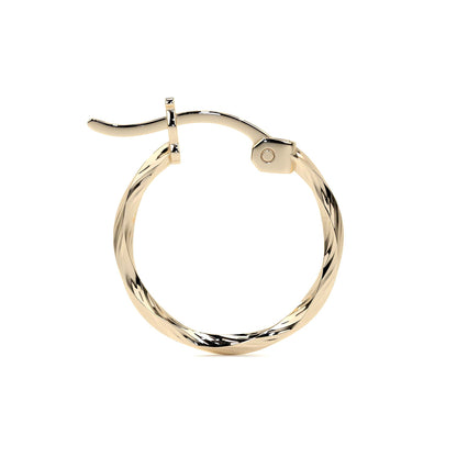 Arete Arracada De Oro De 10k Diamantada Estilo Torsal