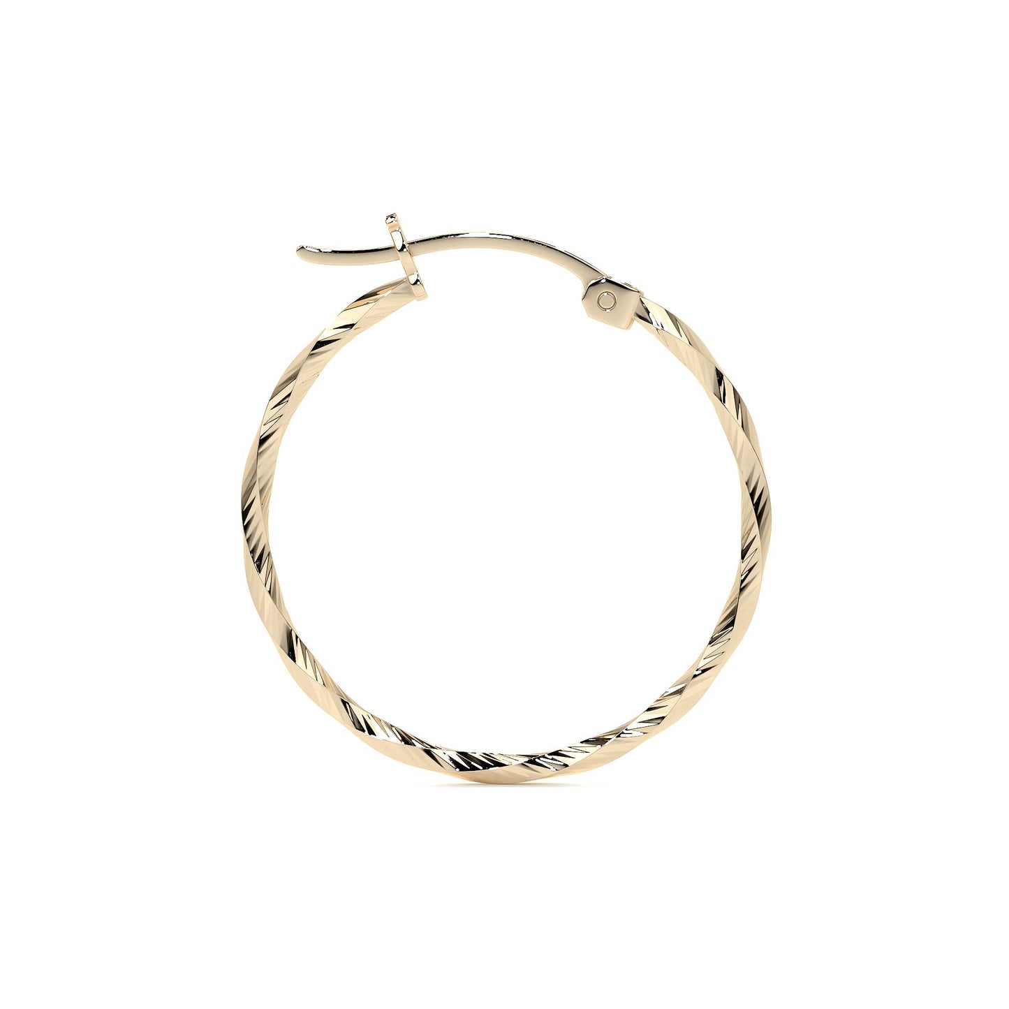 Arete Arracada De Oro De 10k Diamantada Estilo Torsal