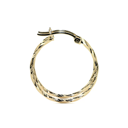 Arete Arracada De Oro De 10k Diamantada Estilo Torsal