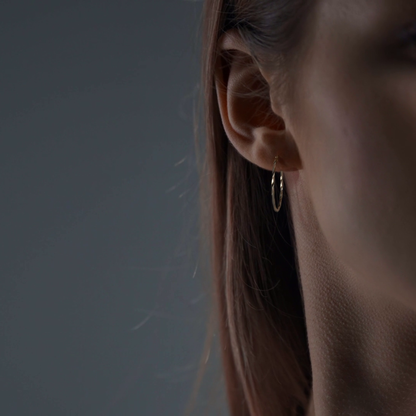 Arete Arracada De Oro De 14k Diamantada Estilo Torsal