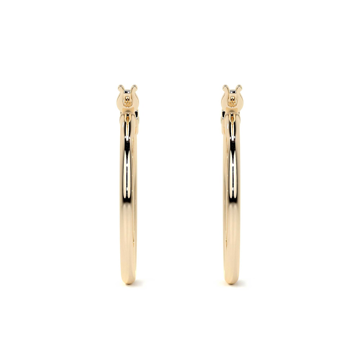 Arete Arracada Lisa Para Mujer De Oro Puro De 14k