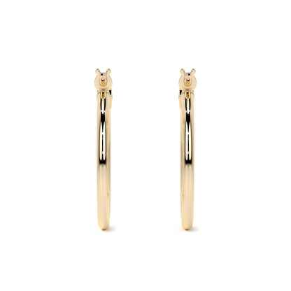 Arete Arracada Lisa Para Mujer De Oro Puro De 14k