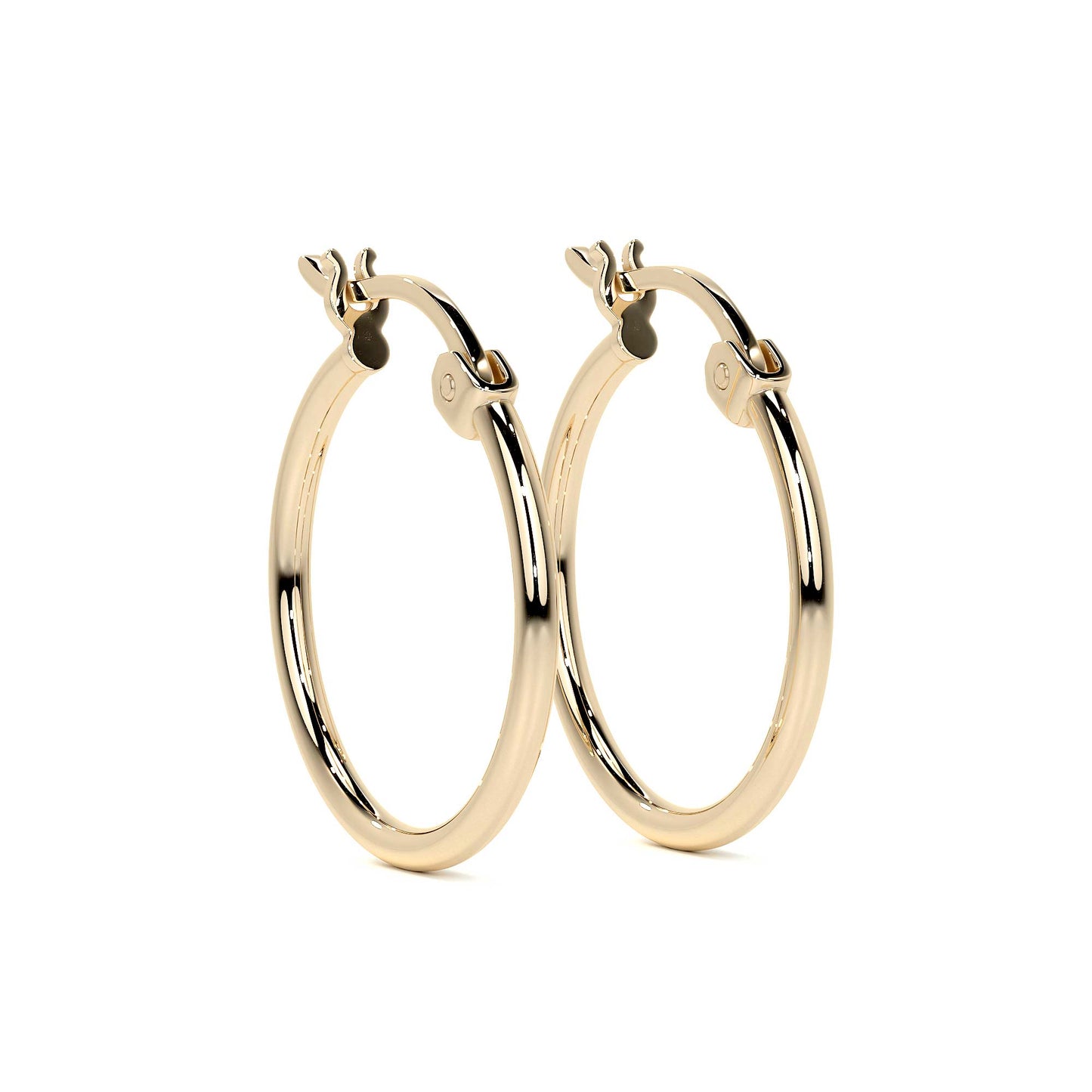 Arete Arracada Lisa Para Mujer De Oro Puro De 14k