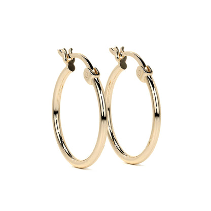 Arete Arracada Lisa Para Mujer De Oro Puro De 14k