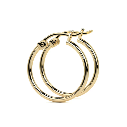 Arete Arracada Lisa Para Mujer De Oro Puro De 14k