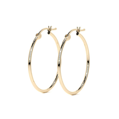 Arete Arracada Lisa Para Mujer De Oro Puro De 14k