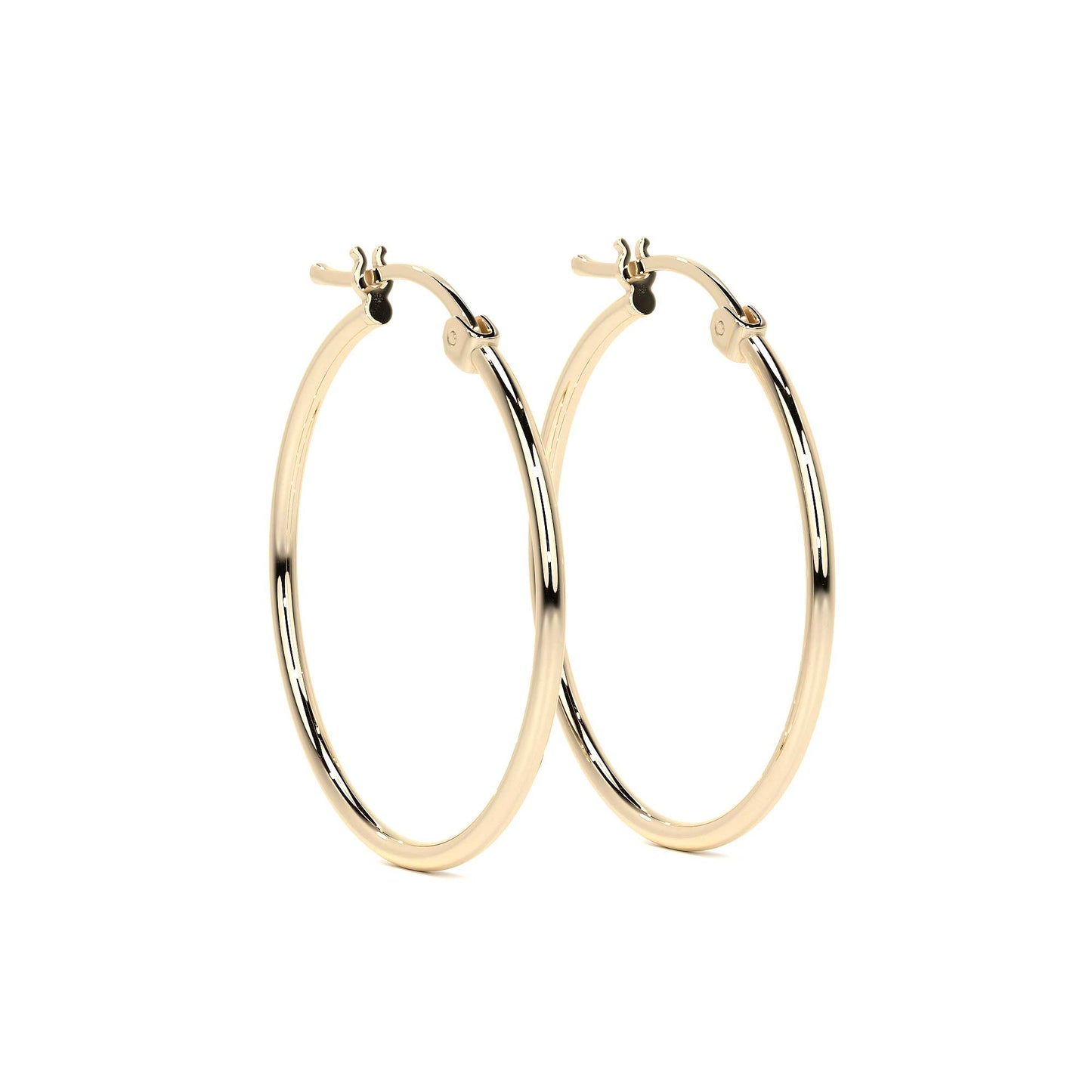 Arete Arracada Lisa Para Mujer De Oro Puro De 14k