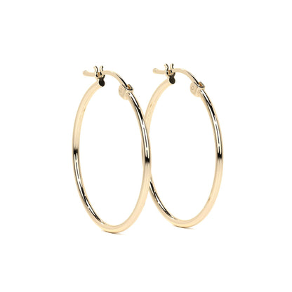 Arete Arracada Lisa Para Mujer De Oro Puro De 14k