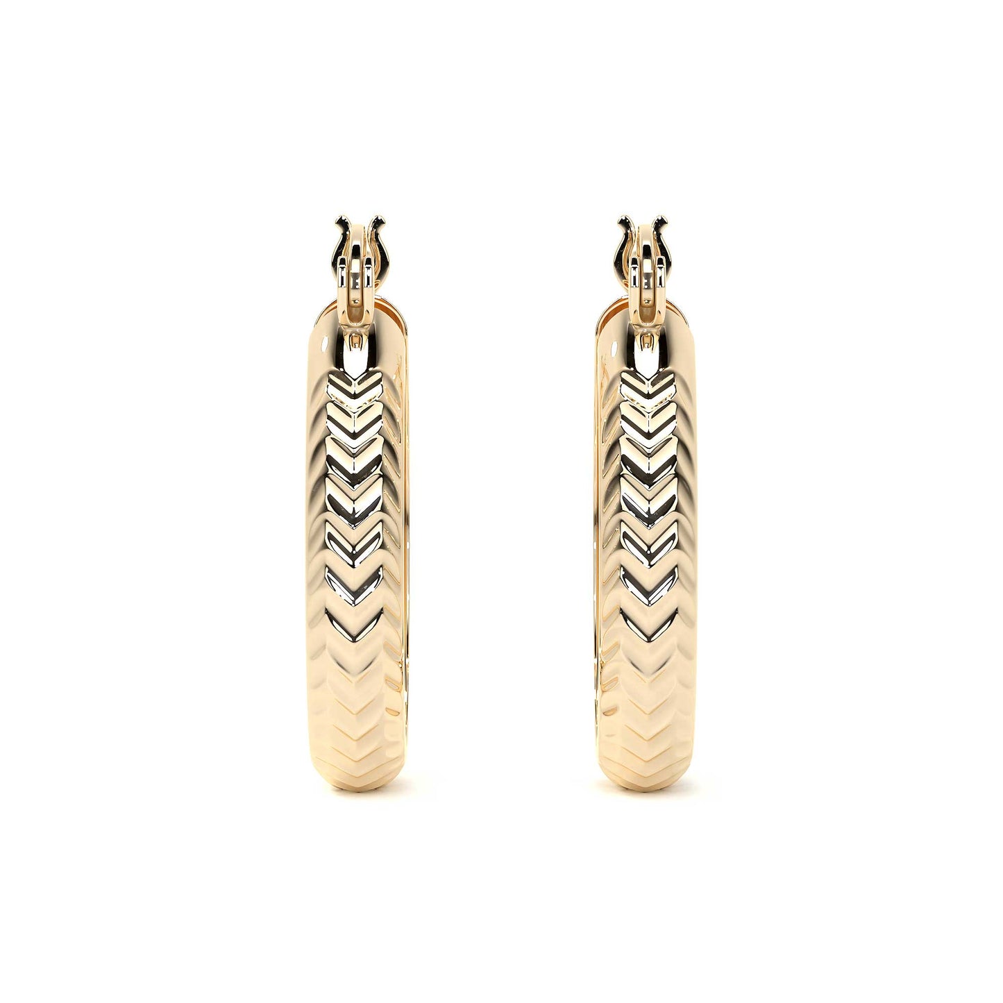 Arracada Bangle De Oro 10k Diamantado Diagonal