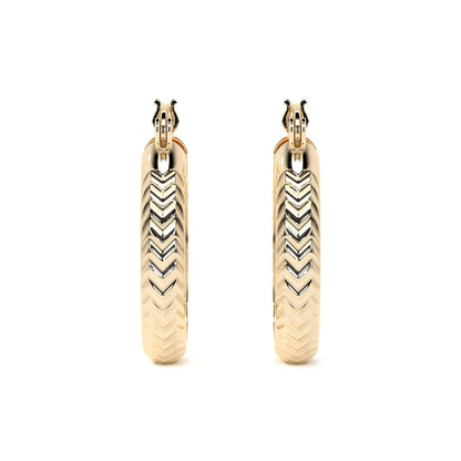 Arracada Bangle De Oro 10k Diamantado Diagonal