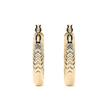 Arracada Bangle De Oro 10k Diamantado Diagonal