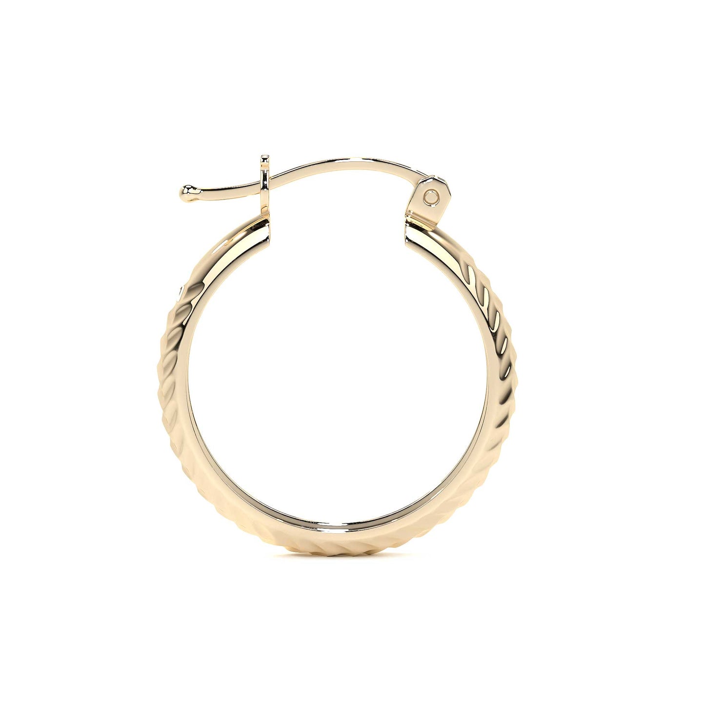 Arracada Bangle De Oro 10k Diamantado Diagonal