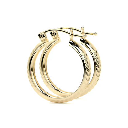 Arracada Bangle De Oro 10k Diamantado Diagonal