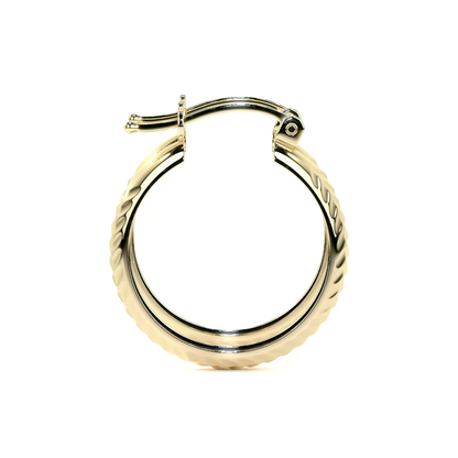 Arracada Bangle De Oro 10k Diamantado Diagonal