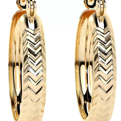 Arracada Bangle De Oro 10k Diamantado Diagonal