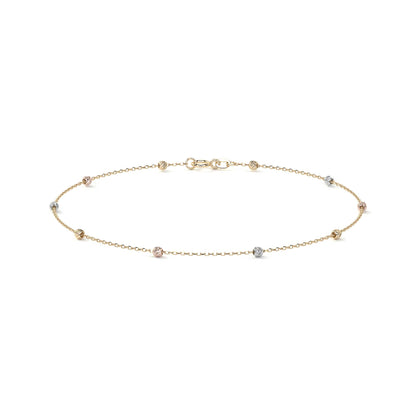 Esclava Viviana De Oro De 14k De 24 Cm Con Bola 2.5mm