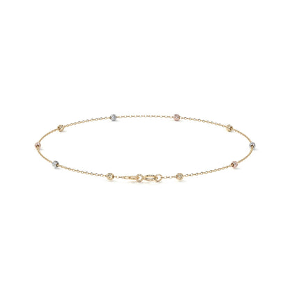 Esclava Viviana De Oro De 14k De 24 Cm Con Bola 2.5mm