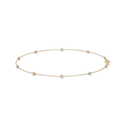 Esclava Viviana De Oro De 14k De 24 Cm Con Bola 2.5mm