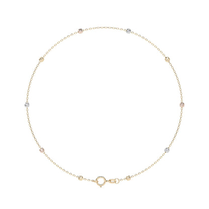 Esclava Viviana De Oro De 14k De 24 Cm Con Bola 2.5mm