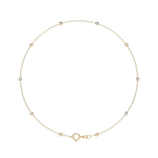 Esclava Viviana De Oro De 14k De 24 Cm Con Bola 2.5mm