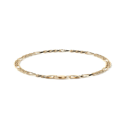 Esclava de Oro 10K Estilo Figaro Italiano | Pulsera Elegante de Joyería Fina