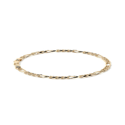 Esclava de Oro 10K Estilo Figaro Italiano | Pulsera Elegante de Joyería Fina
